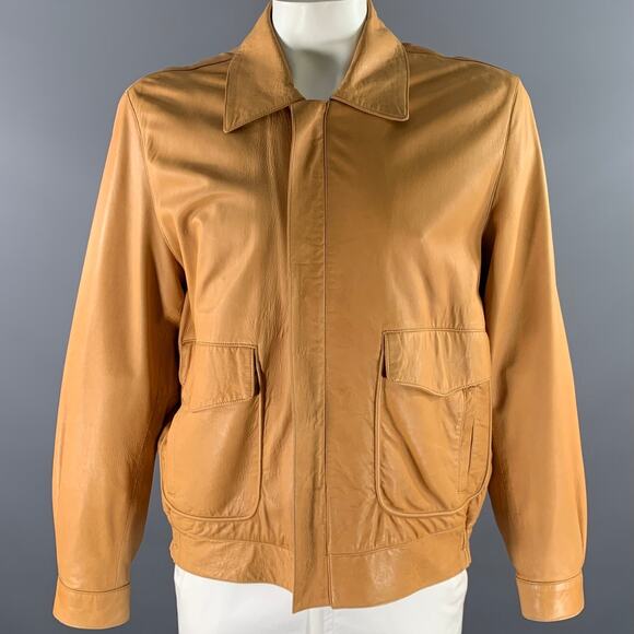 SCUOLA DEL CUOIO Other - SCUOLA DEL CUOIO Size XL Camel Leather Bomber Jacket